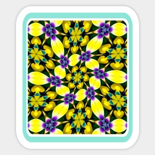 Yellow and Purple Daisy Pattern Sticker